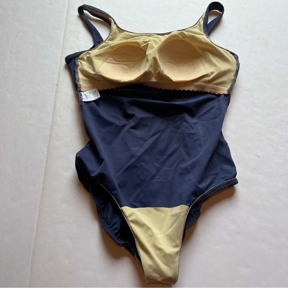 Lands' End Women's One Piece Tank Swim Suit Blue/Light Blue Size 10 - Picture 5 of 9